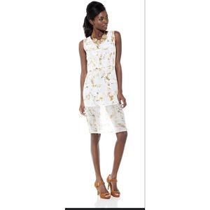 ALLSAINTS Silk Fleur Check Sleeveless Dress Sheer Abstract 6